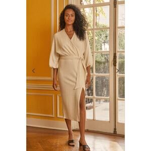 Saylor Jocelyn Wrap Knit Midi Dress- Size XS- Ivory Cream Revolve- Cottagecore